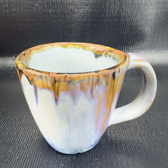 Ken Edwards Pottery Mexican Stoneware Pottery Coffee Mugs Cups Set 2 Drip Glaze - Picture 9 of 16